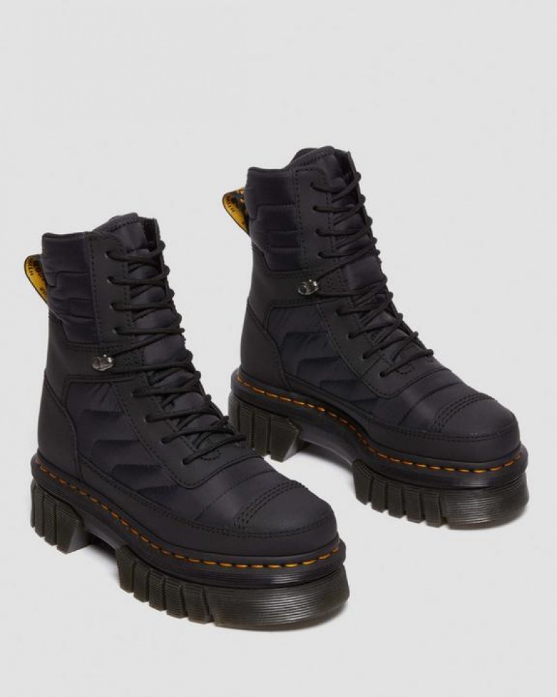 Women's Dr Martens Audrick Quilted Platform Ankle Boots Black | Australia_Dr91180