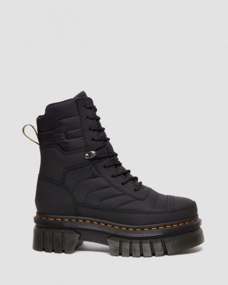 Women's Dr Martens Audrick Quilted Platform Ankle Boots Black | Australia_Dr91180