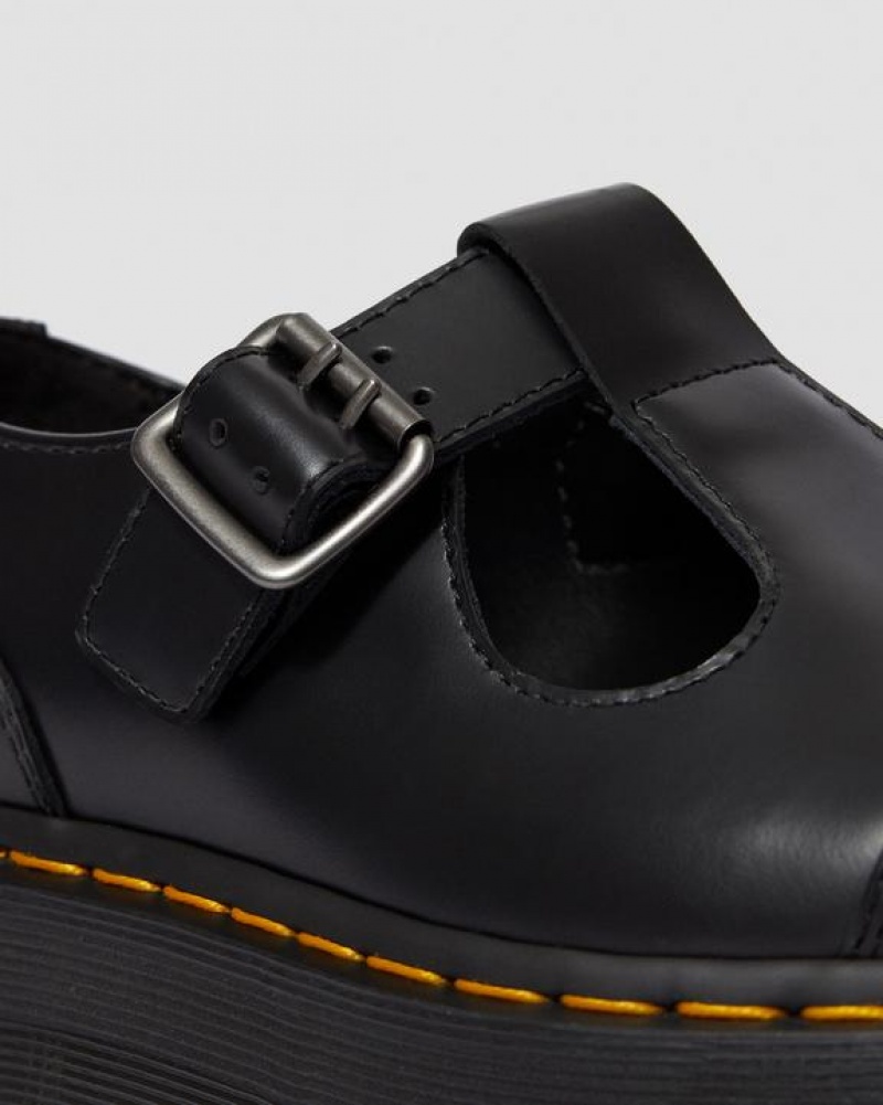 Women's Dr Martens Bethan Polished Smooth Leather Platform Shoes Black | Australia_Dr40487