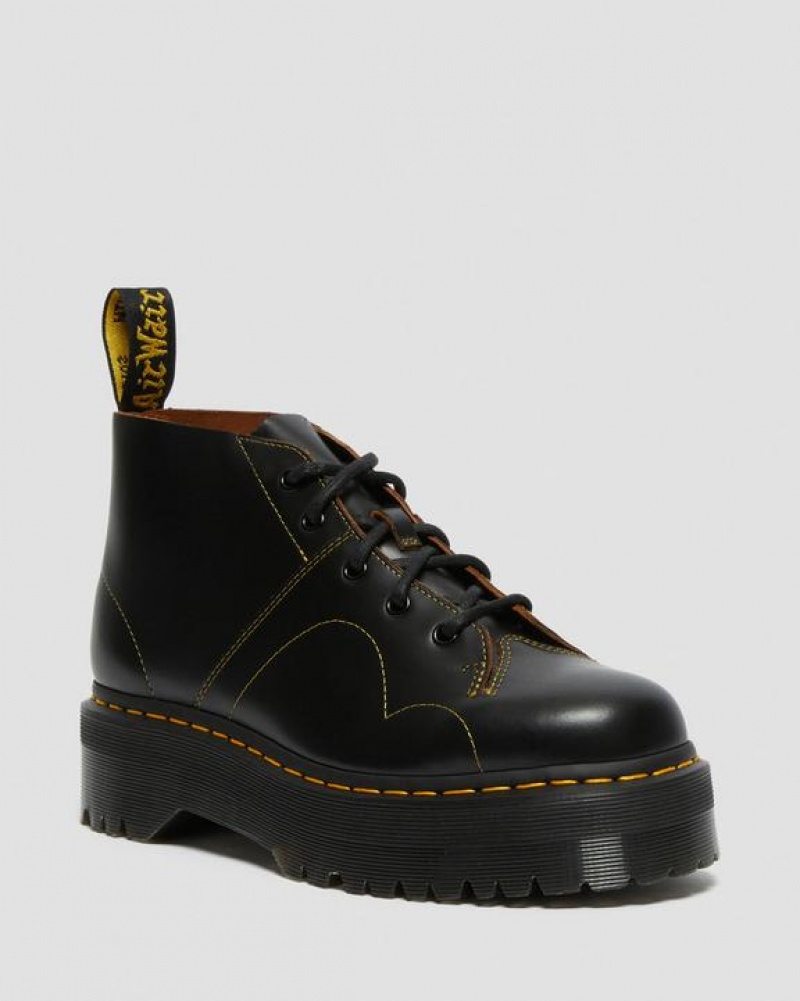 Women\'s Dr Martens Church Monkey Platform Shoes Black | Australia_Dr73180