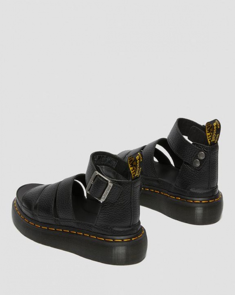 Women's Dr Martens Clarissa II Women's Leather Platform Shoes Black | Australia_Dr49804