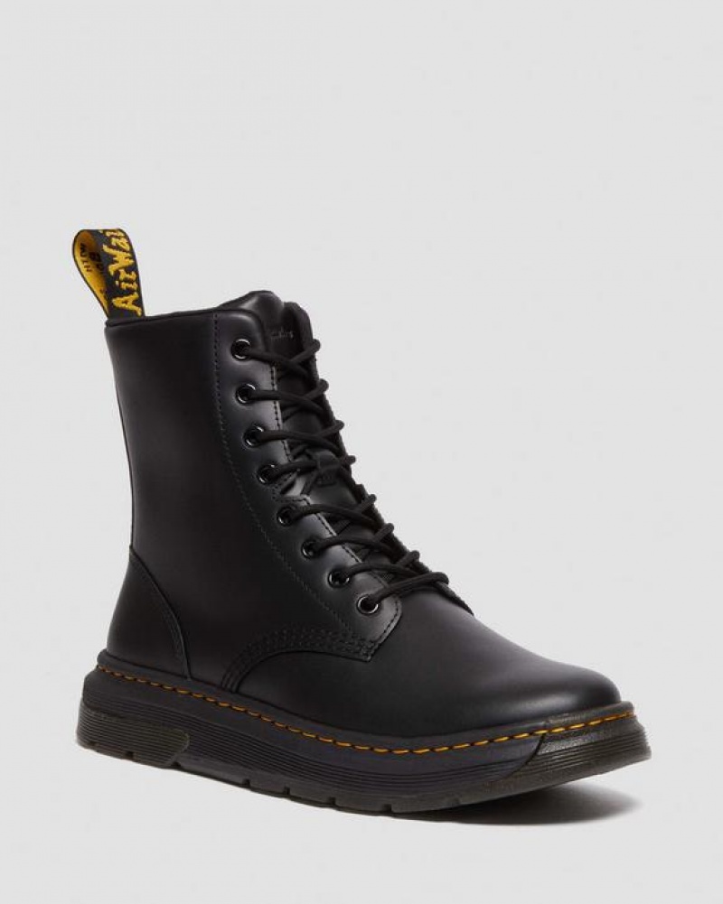 Women\'s Dr Martens Crewson Classic Leather Everyday Boots Black | Australia_Dr24560