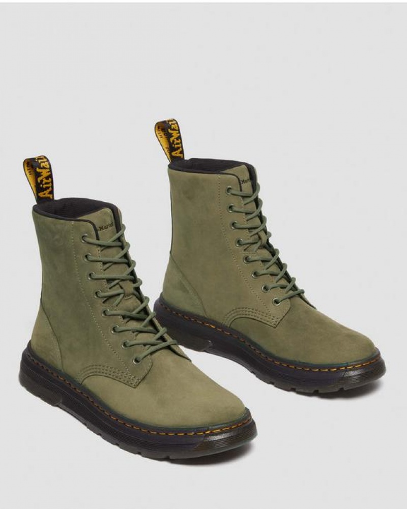 Women's Dr Martens Crewson Nubuck Leather Everyday Boots Olive | Australia_Dr24921