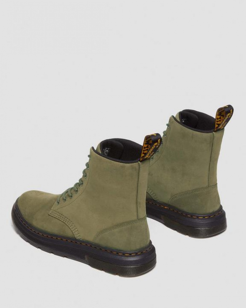 Women's Dr Martens Crewson Nubuck Leather Everyday Boots Olive | Australia_Dr24921