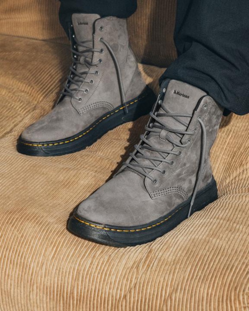 Women's Dr Martens Crewson Nubuck Leather Everyday Boots Grey | Australia_Dr10113