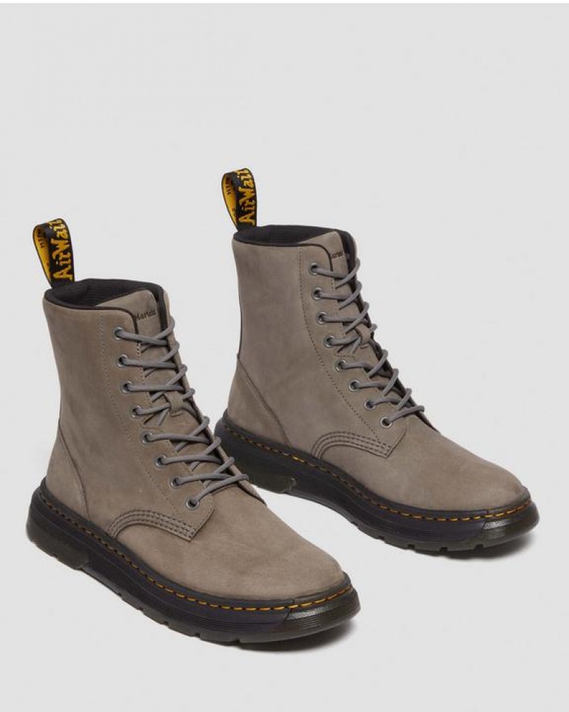 Women's Dr Martens Crewson Nubuck Leather Everyday Boots Grey | Australia_Dr10113