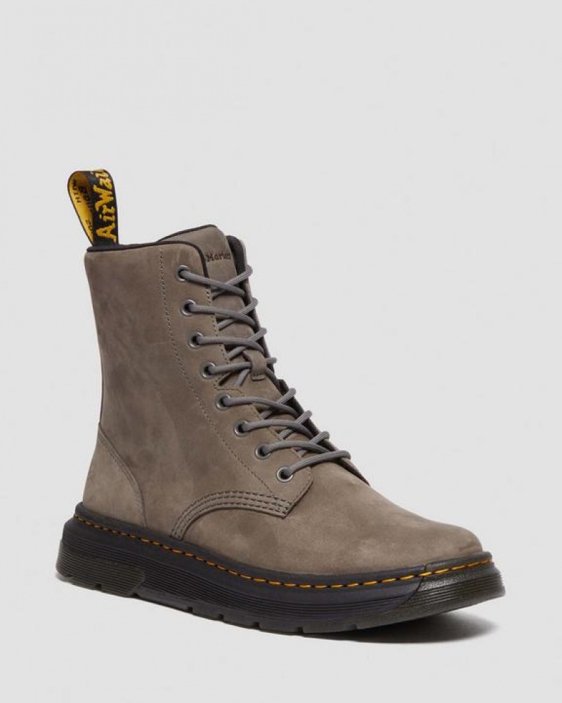 Women\'s Dr Martens Crewson Nubuck Leather Everyday Boots Grey | Australia_Dr10113