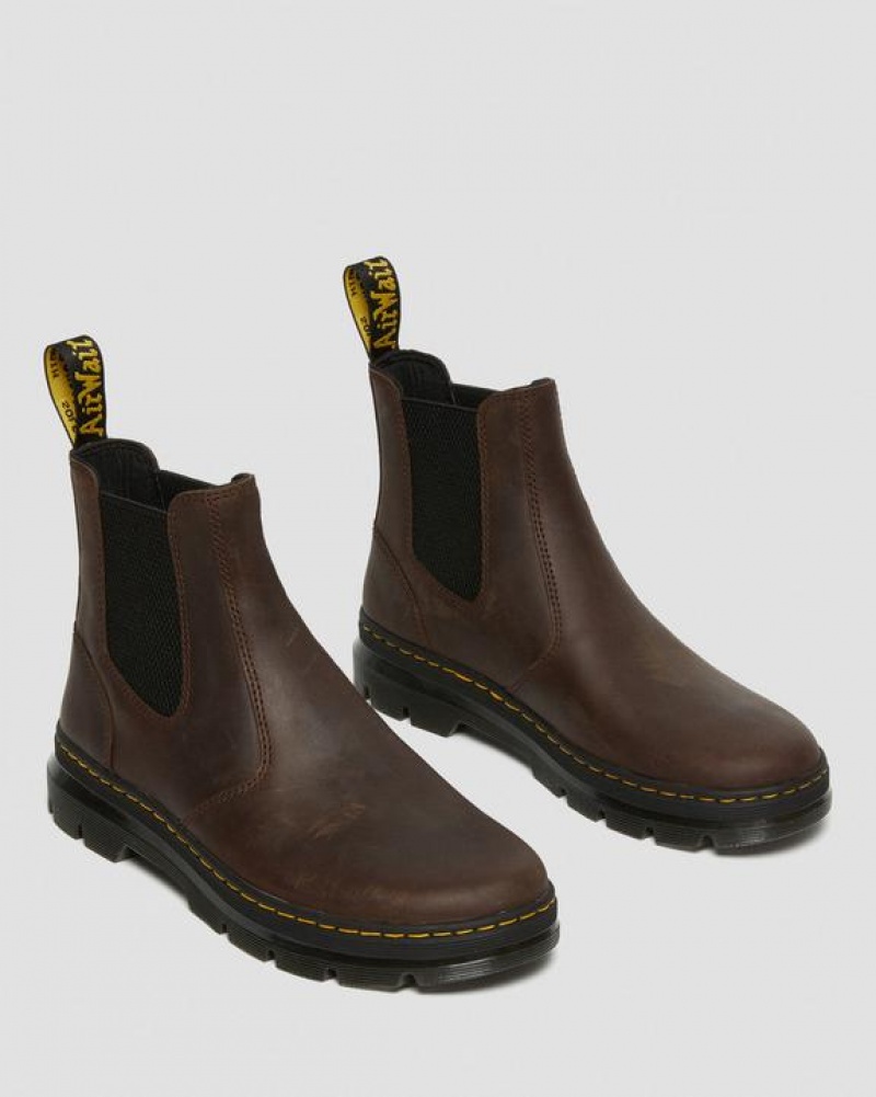 Women's Dr Martens Embury Crazy Horse Leather Casual Boots Brown | Australia_Dr57035