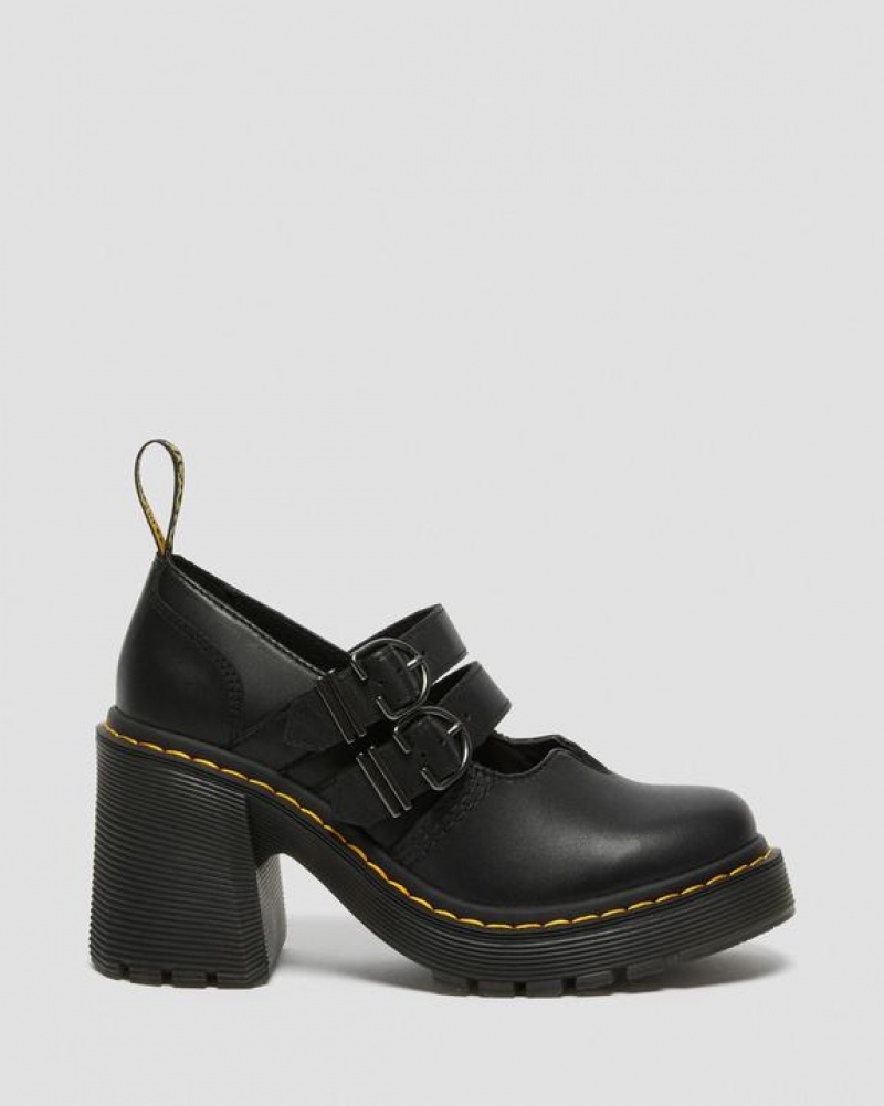 Women's Dr Martens Eviee Sendal Leather Platform Shoes Black | Australia_Dr36236