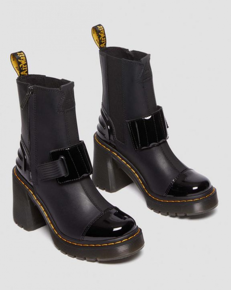 Women's Dr Martens Gaya Alternative Leather Heeled Chelsea Boots Black | Australia_Dr80515