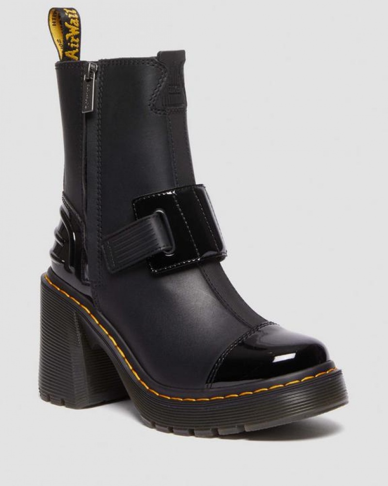 Women\'s Dr Martens Gaya Alternative Leather Heeled Chelsea Boots Black | Australia_Dr80515