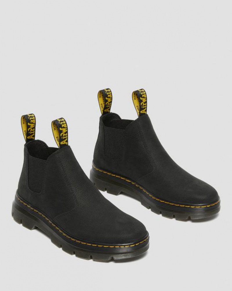 Women's Dr Martens Hardie II Leather Chelsea Work Boots Black | Australia_Dr85132