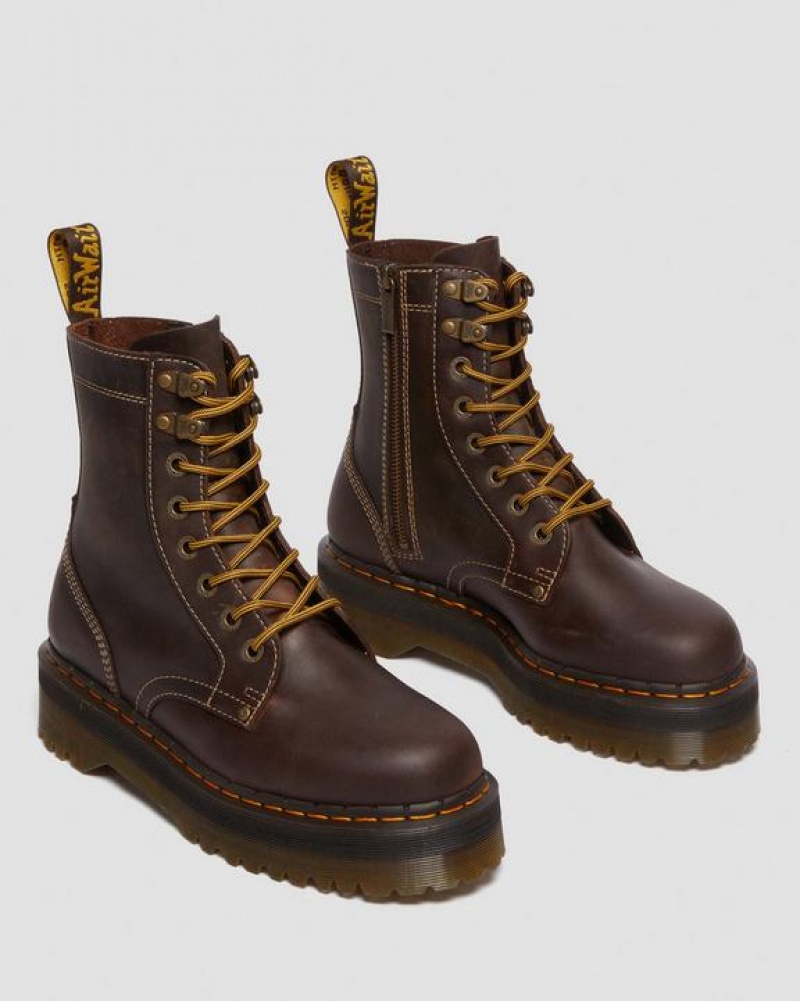 Women's Dr Martens Jadon Boot Arc Crazy Horse Platforms Boots Brown | Australia_Dr49069