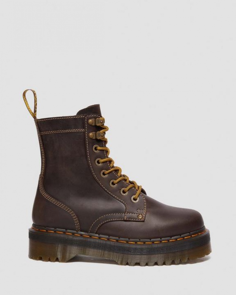 Women's Dr Martens Jadon Boot Arc Crazy Horse Platforms Boots Brown | Australia_Dr49069