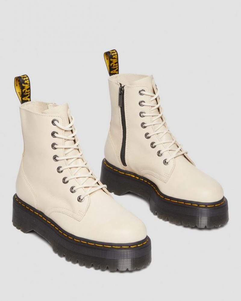 Women's Dr Martens Jadon III Boot Pisa Leather Platforms Boots Beige | Australia_Dr30683