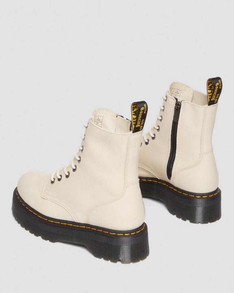 Women's Dr Martens Jadon III Boot Pisa Leather Platforms Boots Beige | Australia_Dr30683