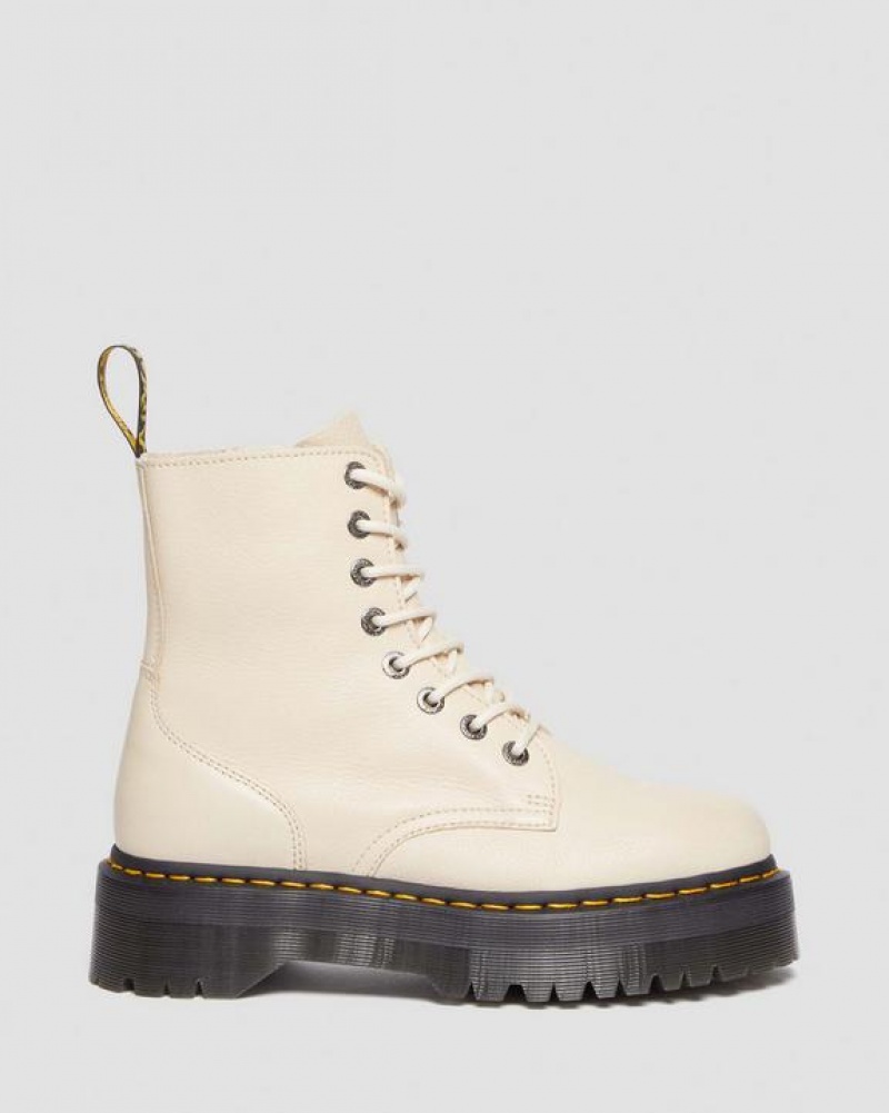 Women's Dr Martens Jadon III Boot Pisa Leather Platforms Boots Beige | Australia_Dr30683