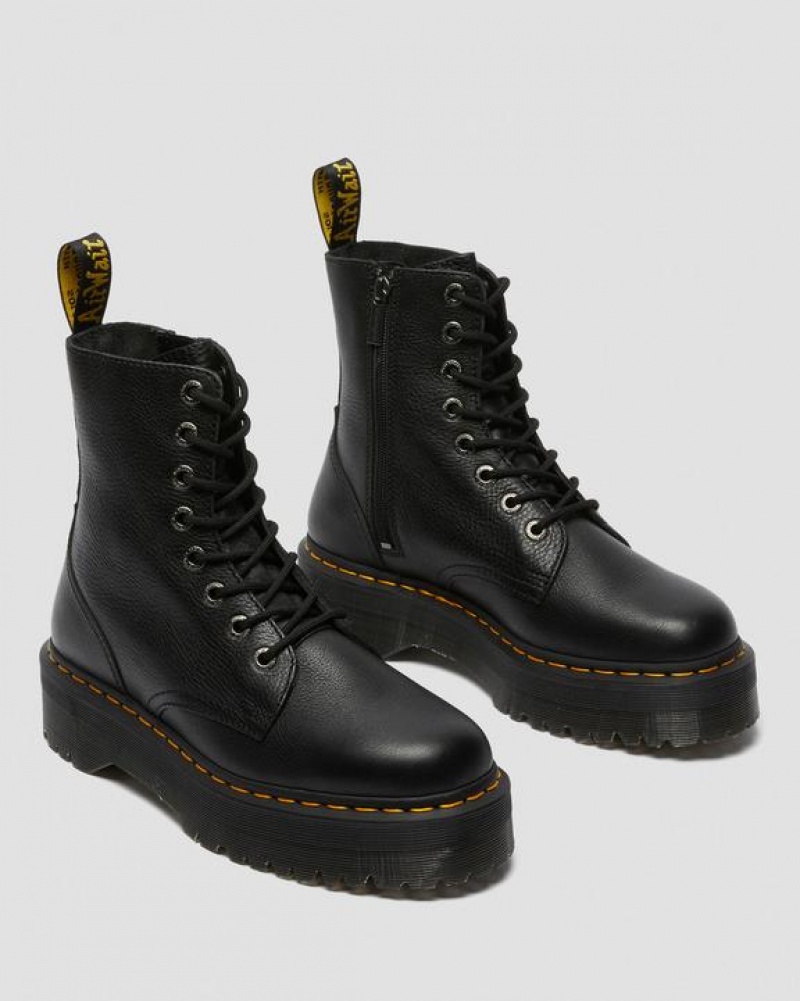 Women's Dr Martens Jadon III Boot Pisa Leather Platforms Boots Black | Australia_Dr19866