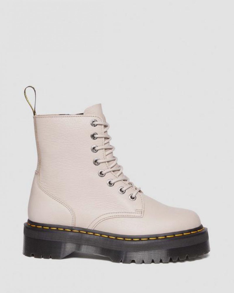 Women's Dr Martens Jadon III Boot Pisa Leather Platforms Boots Grey Brown | Australia_Dr51608