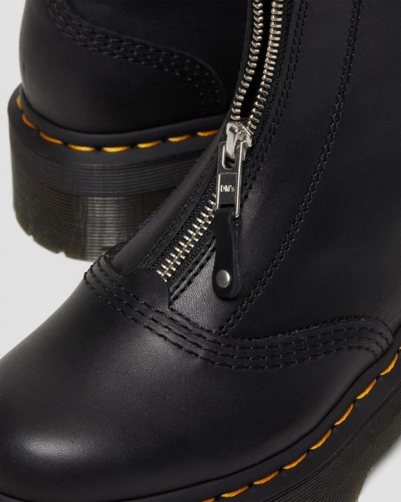 Women's Dr Martens Jetta Zipped Sendal Leather Platform Shoes Black | Australia_Dr49796