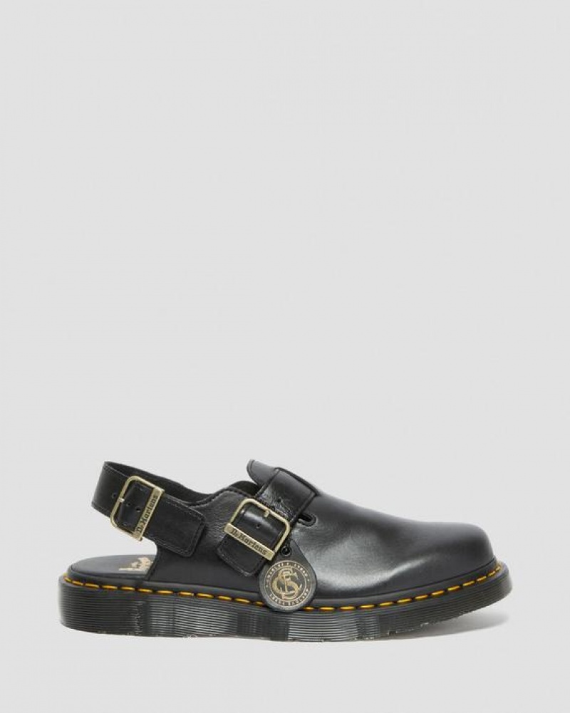 Women's Dr Martens Jorge Made in England Leather Slingback Mules Shoes Black | Australia_Dr78822