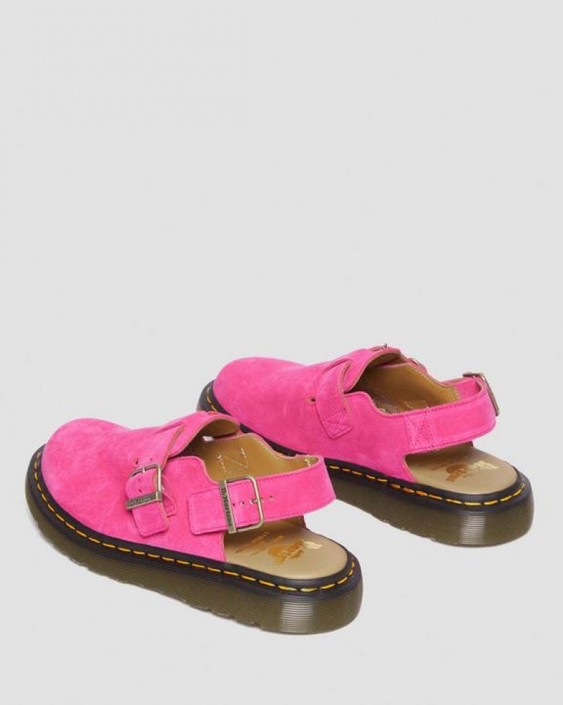 Women's Dr Martens Jorge Made in England Suede Slingback Sandals Pink | Australia_Dr85324