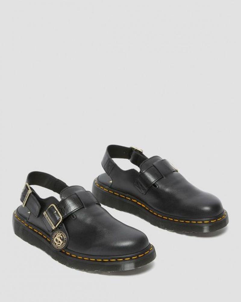 Women's Dr Martens Jorge Made in England Leather Slingback Sandals Black | Australia_Dr26032