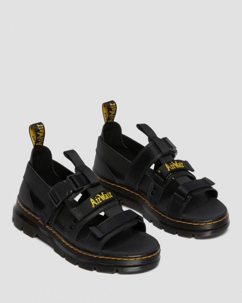 Women's Dr Martens Pearson Webbing Sandals Black | Australia_Dr32193