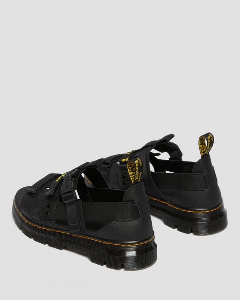 Women's Dr Martens Pearson Webbing Sandals Black | Australia_Dr32193