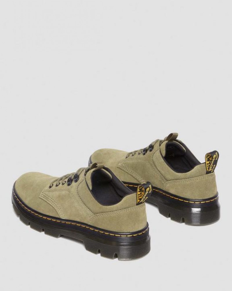 Women's Dr Martens Reeder Suede Utility Shoes Olive | Australia_Dr62456