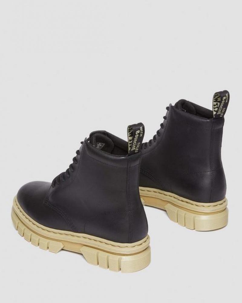 Women's Dr Martens Rikard Contrast Sole Platform Lace Up Boots Black | Australia_Dr17774