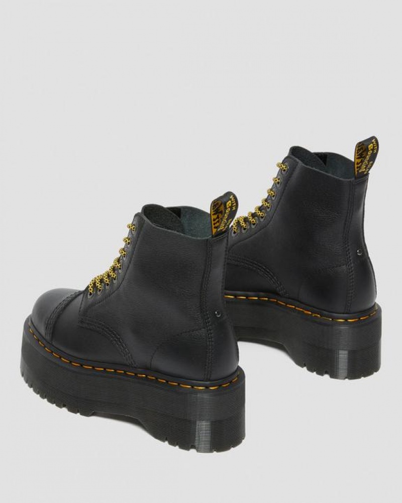 Women's Dr Martens Sinclair Max Pisa Leather Platform Shoes Black | Australia_Dr46533