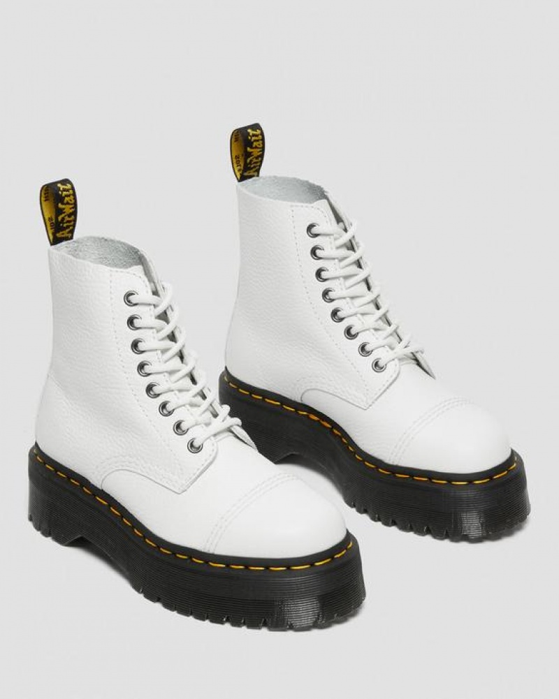 Women's Dr Martens Sinclair Milled Nappa Leather Platform Boots White | Australia_Dr41789