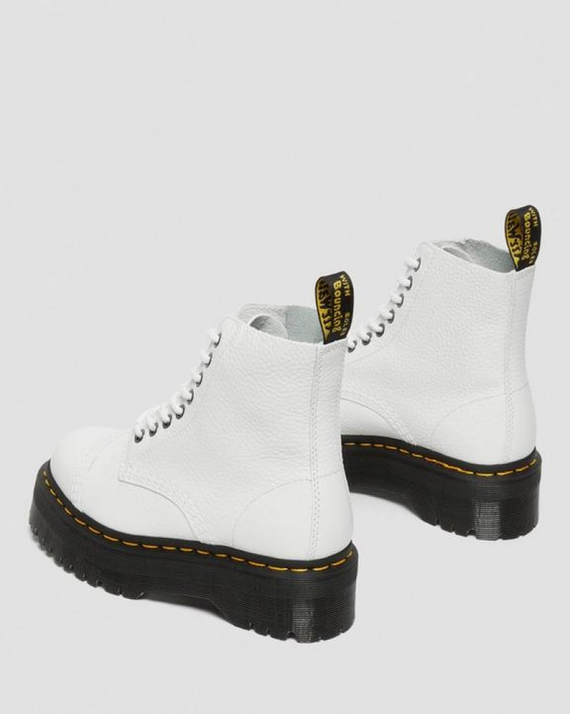 Women's Dr Martens Sinclair Milled Nappa Leather Platform Boots White | Australia_Dr41789