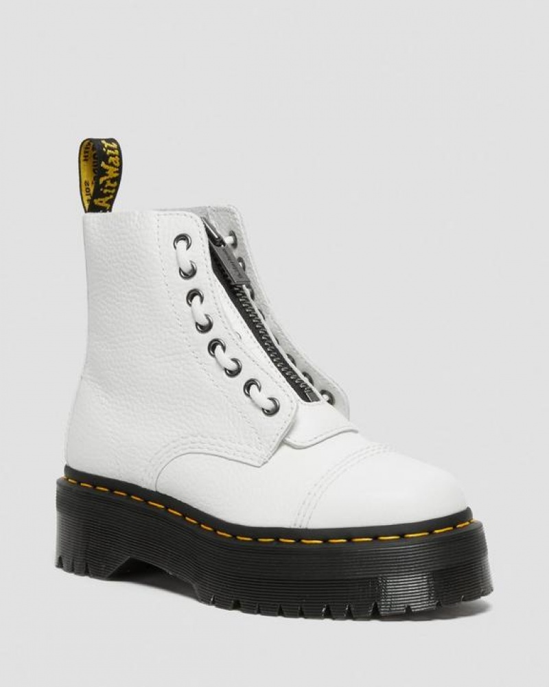 Women\'s Dr Martens Sinclair Milled Nappa Leather Platform Boots White | Australia_Dr41789