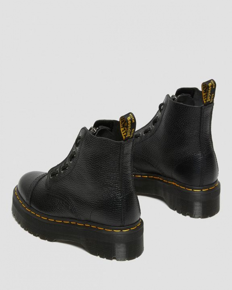 Women's Dr Martens Sinclair Milled Nappa Leather Platform Boots Black | Australia_Dr89889