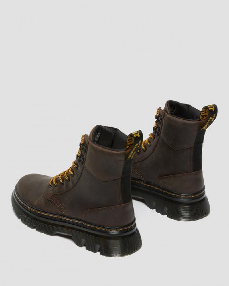 Women's Dr Martens Tarik Crazy Horse Leather Utility Boots Dark Brown | Australia_Dr78728