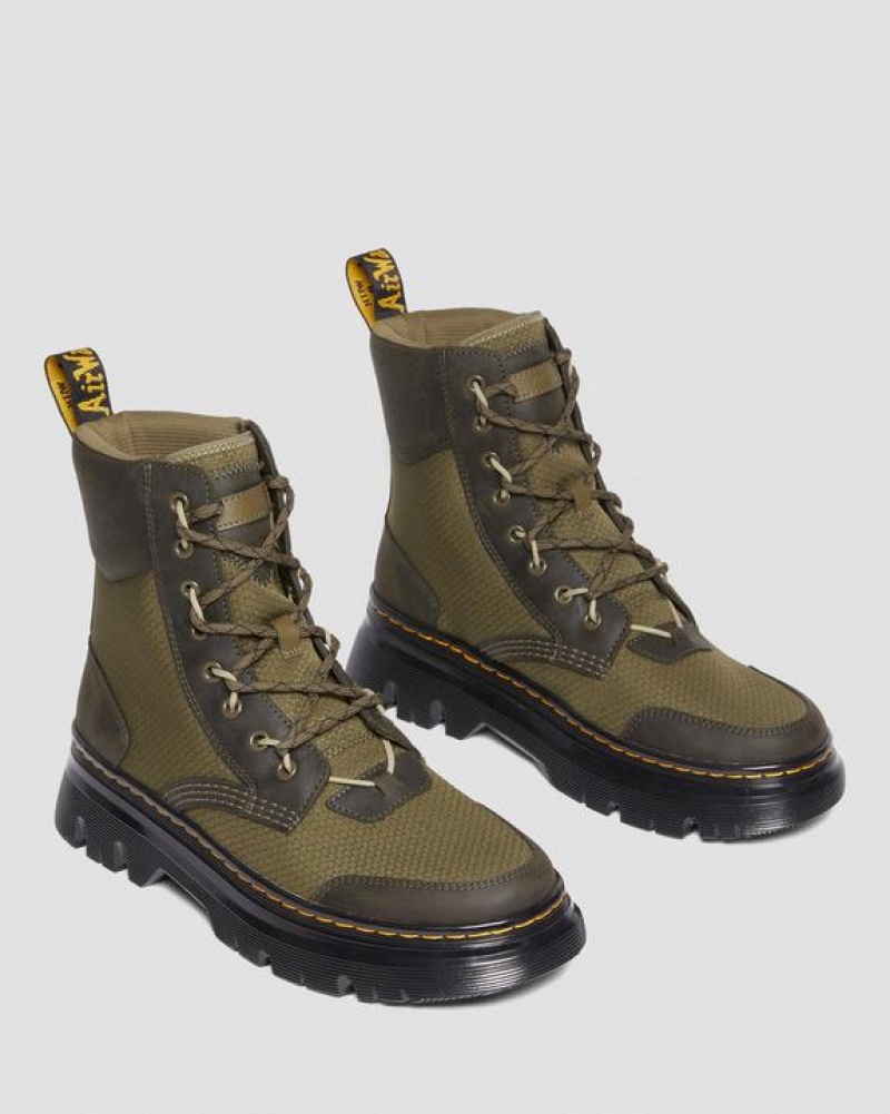 Women's Dr Martens Tarik Leather & Nylon Utility Boots Olive | Australia_Dr27757