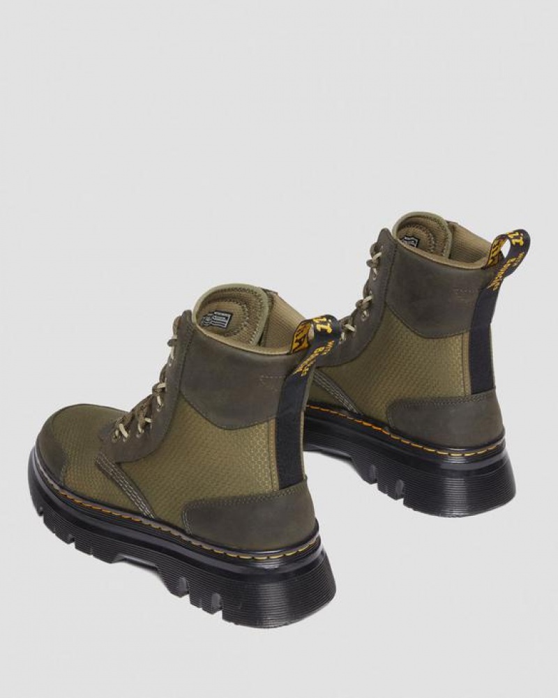 Women's Dr Martens Tarik Leather & Nylon Utility Boots Olive | Australia_Dr27757