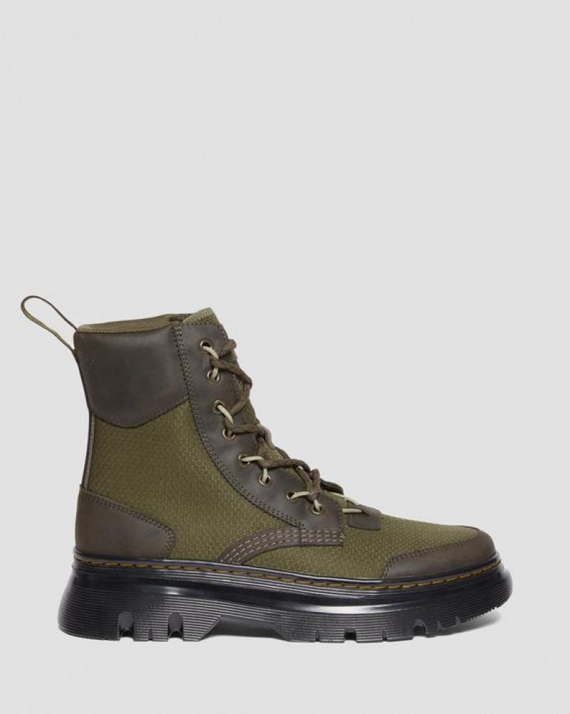 Women's Dr Martens Tarik Leather & Nylon Utility Boots Olive | Australia_Dr27757