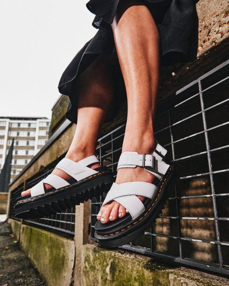 Women's Dr Martens Voss II Women's Leather Strap Sandals White | Australia_Dr22025