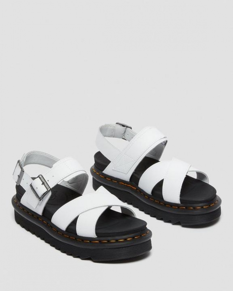 Women's Dr Martens Voss II Women's Leather Strap Sandals White | Australia_Dr22025