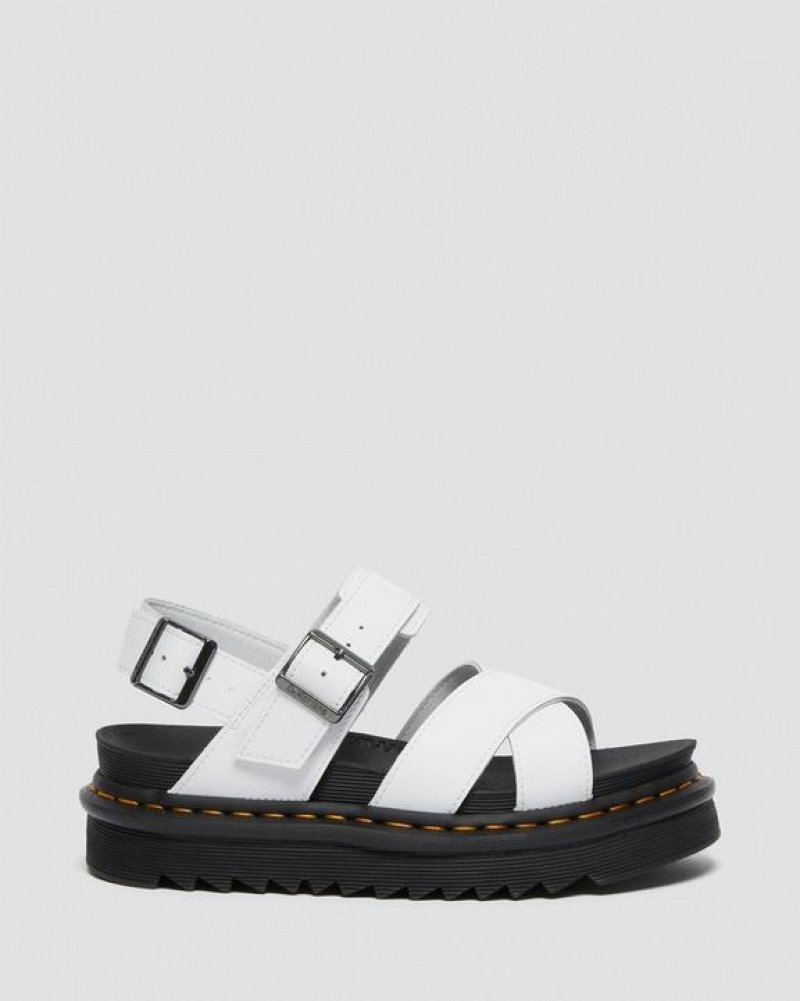 Women's Dr Martens Voss II Women's Leather Strap Sandals White | Australia_Dr22025